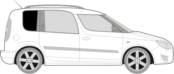 Afbeelding van Zijruit rechts Skoda Roomster (DONKERE RUIT)