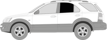 Afbeelding van Zijruit links Kia Sorento (DONKERE RUIT)