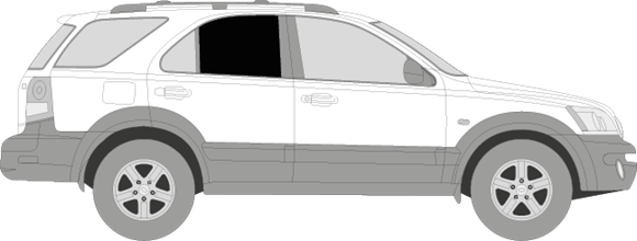 Afbeelding van Zijruit rechts Kia Sorento (DONKERE RUIT)