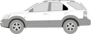 Afbeelding van Zijruit links Kia Sorento (DONKERE RUIT)