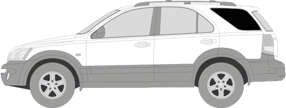 Afbeelding van Zijruit links Kia Sorento (DONKERE RUIT)