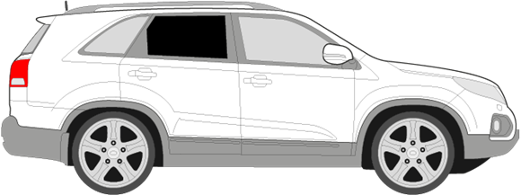 Afbeelding van Zijruit rechts Kia Sorento (DONKERE RUIT)