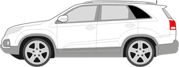 Afbeelding van Zijruit links Kia Sorento (DONKERE RUIT)