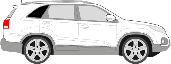 Afbeelding van Zijruit rechts Kia Sorento (DONKERE RUIT)