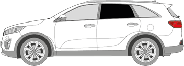 Afbeelding van Zijruit links Kia Sorento (DONKERE RUIT)