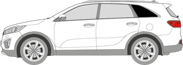Afbeelding van Zijruit links Kia Sorento (DONKERE RUIT)