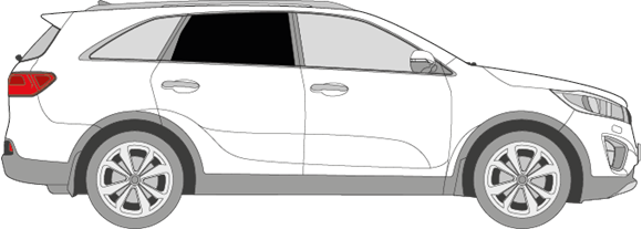 Afbeelding van Zijruit rechts Kia Sorento (DONKERE RUIT)