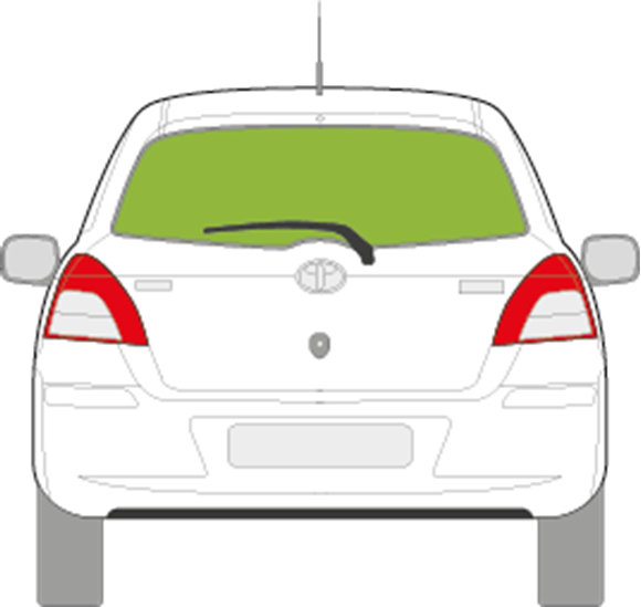 Afbeelding van Achterruit Toyota Yaris 3 deurs