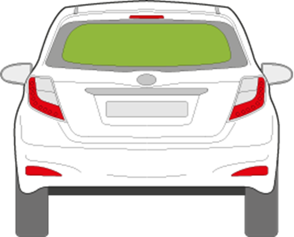 Afbeelding van Achterruit Toyota Yaris 3 deurs (zonder gat ruitenwisser)