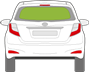Afbeelding van Achterruit Toyota Yaris 5 deurs (zonder gat ruitenwisser)