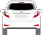 Afbeelding van Achterruit Toyota Yaris 3 deurs (DONKERE RUIT met gat ruitenwisser)