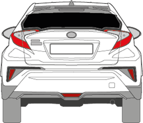 Afbeelding van Achterruit Toyota C-HR (DONKERE RUIT)