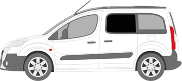 Afbeelding van Zijruit links Citroën Berlingo donkere uitstelbare ruit