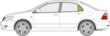 Afbeelding van Zijruit links Toyota Corolla sedan