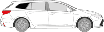 Afbeelding van Zijruit rechts Toyota Corolla break (DONKERE RUIT)