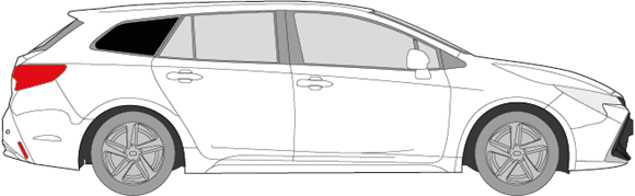 Afbeelding van Zijruit rechts Toyota Corolla break (DONKERE RUIT)