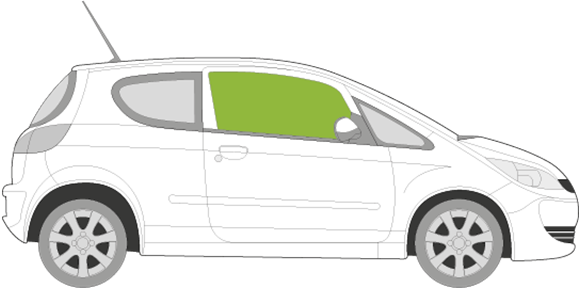 Afbeelding van Zijruit rechts Mitsubishi Colt 3 deurs