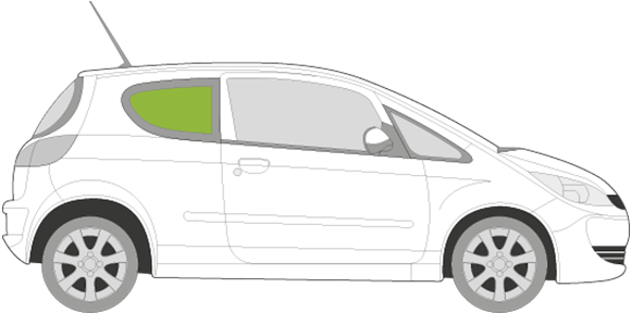 Afbeelding van Zijruit rechts Mitsubishi Colt 3 deurs