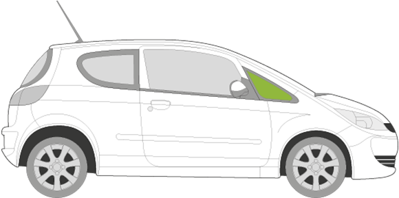 Afbeelding van Zijruit rechts Mitsubishi Colt 3 deurs