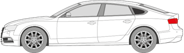 Afbeelding van Zijruit rechts Audi A5 sportback (DONKERE RUIT)