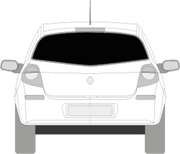 Afbeelding van Achterruit Renault Clio 3 deurs (DONKERE RUIT)