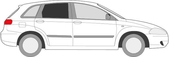 Afbeelding van Zijruit rechts Fiat Croma (DONKERE RUIT)