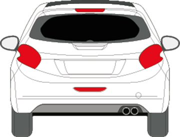 Afbeelding van Achterruit Peugeot 208 3 deurs  (DONKERE RUIT)
