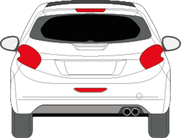 Afbeelding van Achterruit Peugeot 208 3 deurs  (DONKERE RUIT)