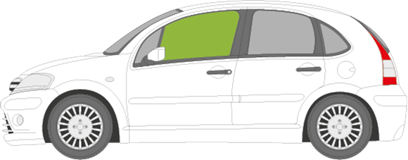 Afbeelding van Zijruit links Citroën C3