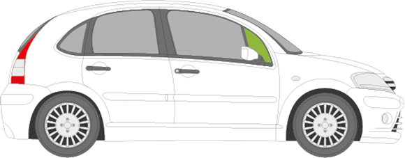 Afbeelding van Zijruit rechts Citroën C3