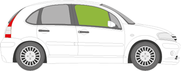 Afbeelding van Zijruit rechts Citroën C3