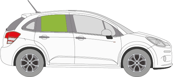 Afbeelding van Zijruit rechts Citroën C3