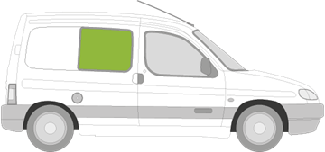 Afbeelding van Zijruit rechts Citroën Berlingo zonder schuifdeur en uitstelbaar 