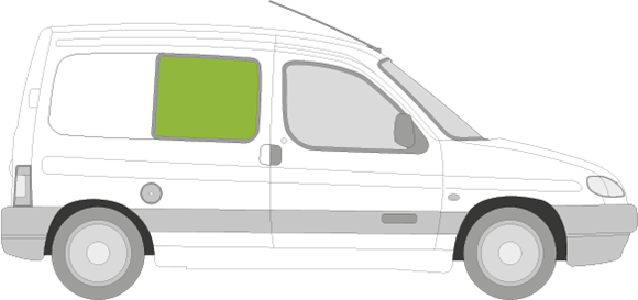 Afbeelding van Zijruit rechts Citroën Berlingo zonder schuifdeur en uitstelbaar 