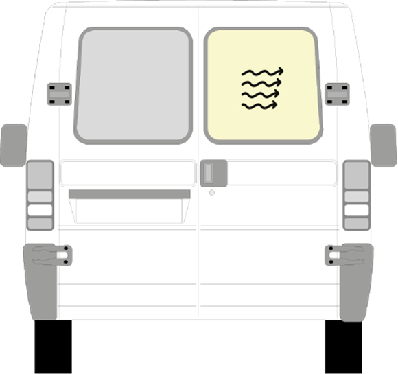 Afbeelding van Achterruit rechts Fiat Ducato helder/verwarmd