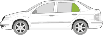 Afbeelding van Zijruit links Skoda Fabia sedan