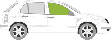 Afbeelding van Zijruit rechts Skoda Fabia 5 deurs