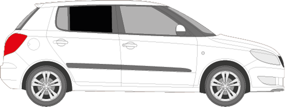 Afbeelding van Zijruit rechts Skoda Fabia 5 deurs (DONKERE RUIT)