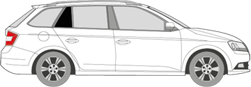 Afbeelding van Zijruit rechts Skoda Fabia break (DONKERE RUIT)