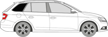 Afbeelding van Zijruit rechts Skoda Fabia break (DONKERE RUIT)