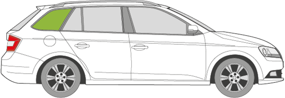Afbeelding van Zijruit rechts Skoda Fabia break