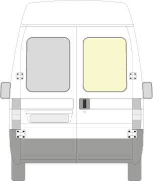 Afbeelding van Achterruit rechts Fiat Ducato helder/niet verwarmd hoog model