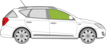 Afbeelding van Zijruit rechts Kia Cee'd 5 deurs 