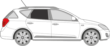 Afbeelding van Zijruit rechts Kia Cee'd break (DONKERE RUIT)