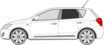 Afbeelding van Zijruit links Kia Cee'd 5 deurs (DONKERE RUIT) 