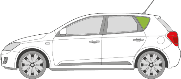 Afbeelding van Zijruit links Kia Cee'd 5 deurs 