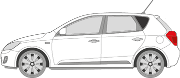 Afbeelding van Zijruit links Kia Cee'd 5 deurs (DONKERE RUIT)