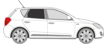 Afbeelding van Zijruit rechts Kia Cee'd 5 deurs (DONKERE RUIT) 