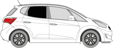 Afbeelding van Zijruit rechts Hyundai IX20 (DONKER)