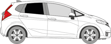 Afbeelding van Zijruit rechts Honda Jazz (DONKERE RUIT)